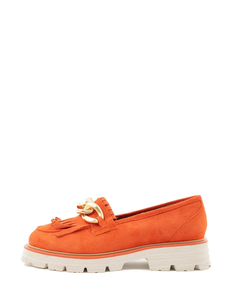 Logan Orange Chunky Loafer Shoes 1