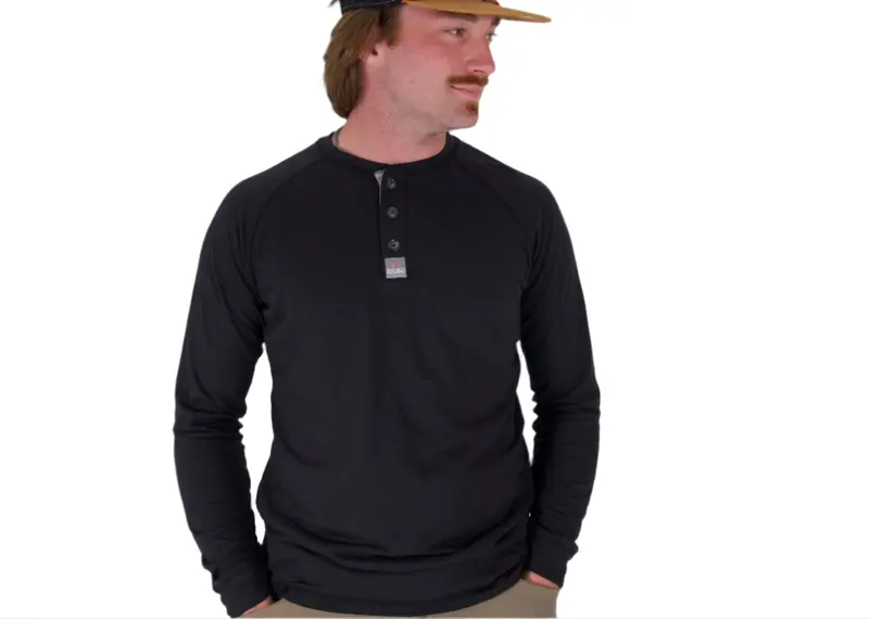 Long-Sleeve Henley Top – Relaxed Fit Rib-Knit Shirt With Button Placket 1