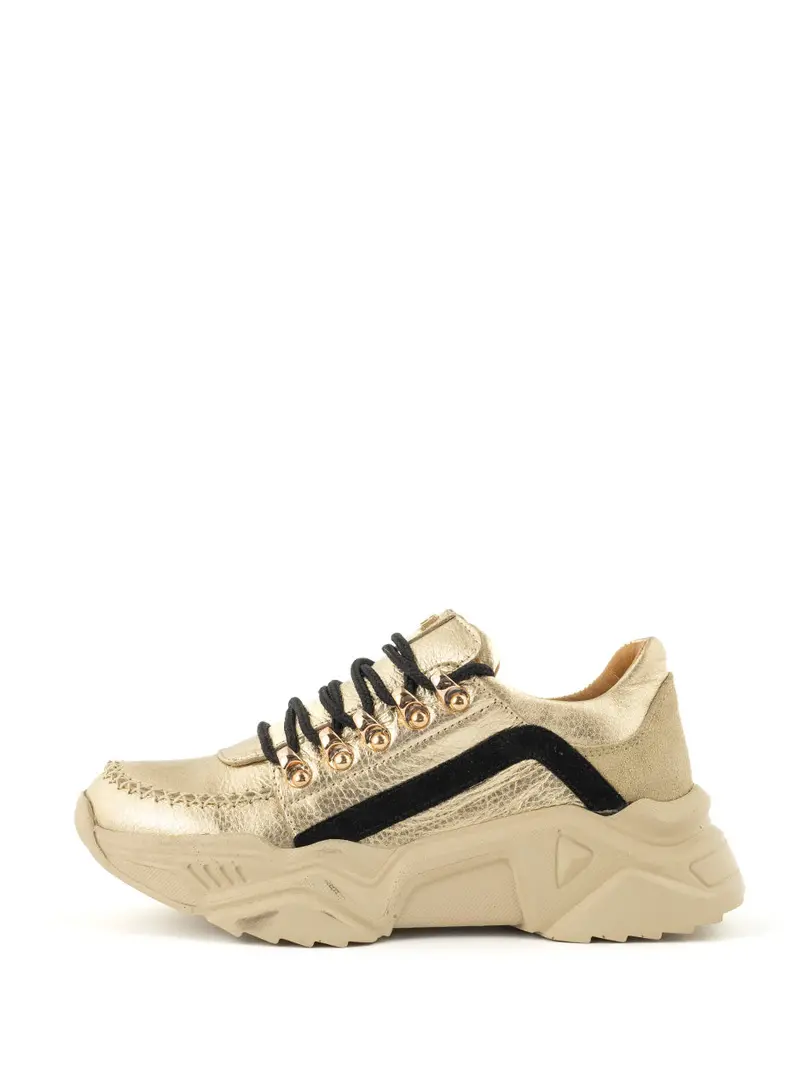 Lou Shimmering Gold Casual Sneakers 1