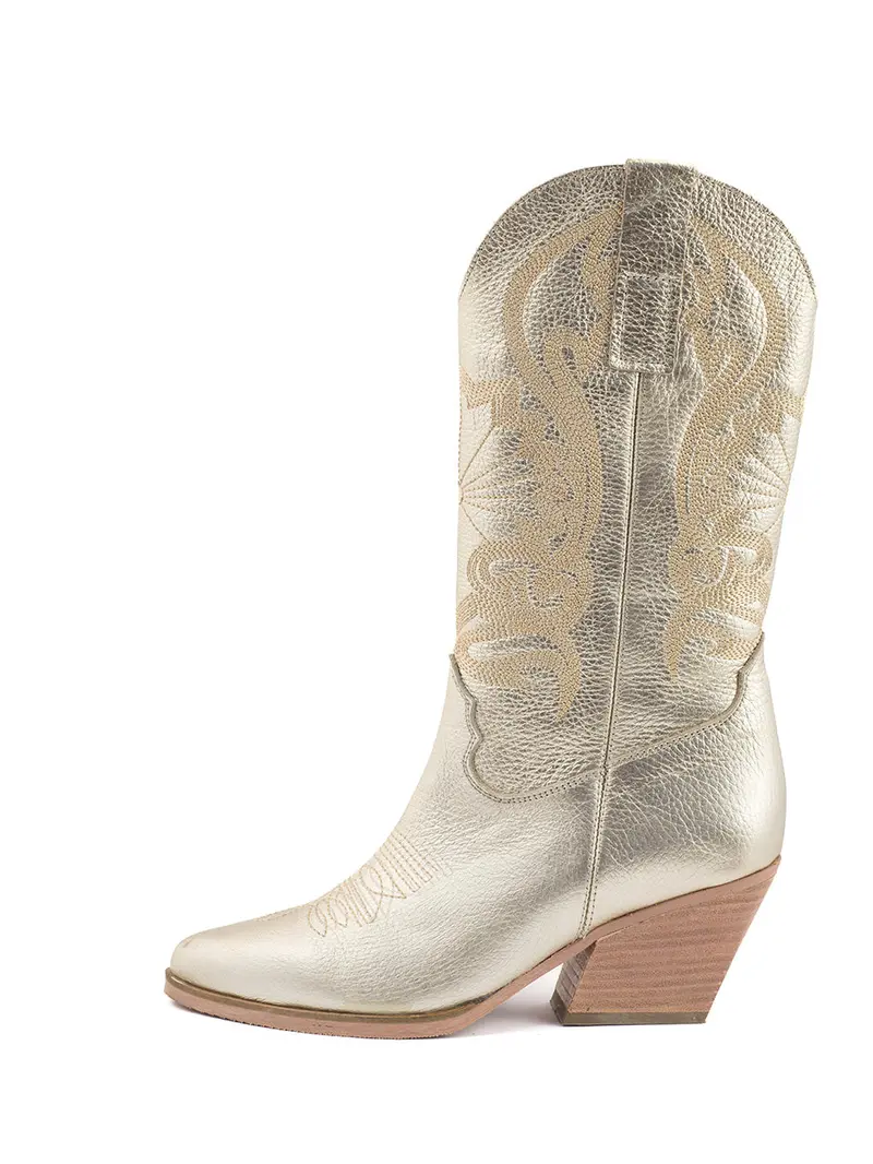 Marly Gold Western-Style Boots For Women 1