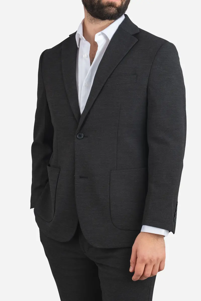 Men'S Flexpro Black Suit Jacket 1