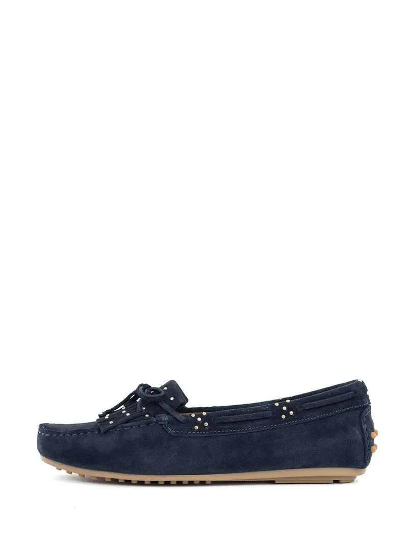 Minke Navy Blue Comfort Moccasins 1