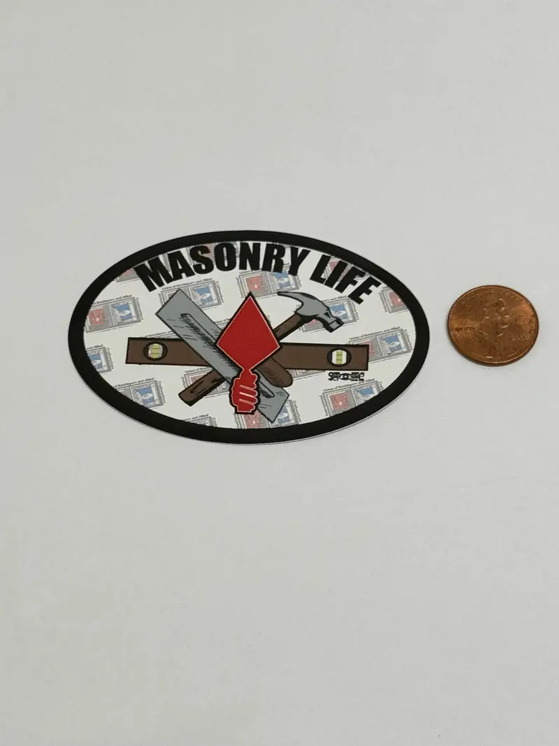 Ml1 – Masonry Life Hard Hat Decal Featuring Iu Logo Background 1