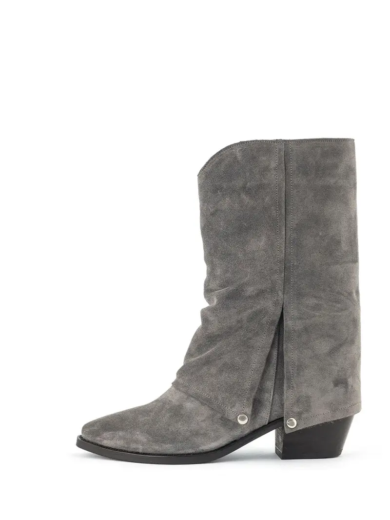 Myla Western-Style Ankle Boots In Grey 1