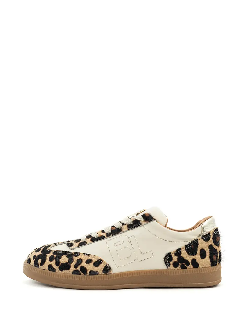 Nara Camel Leopard Sneakers With Gold Trim 1