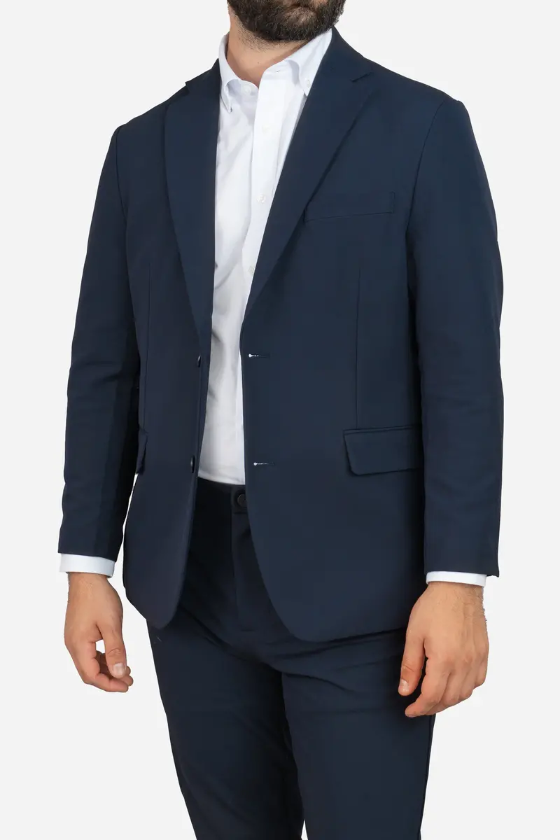 Navy Super-Stretch Modern Suit Jacket 1