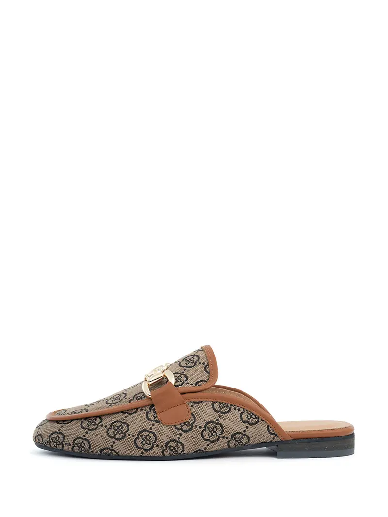 Nea Beige And Cognac Two-Tone Mules 1