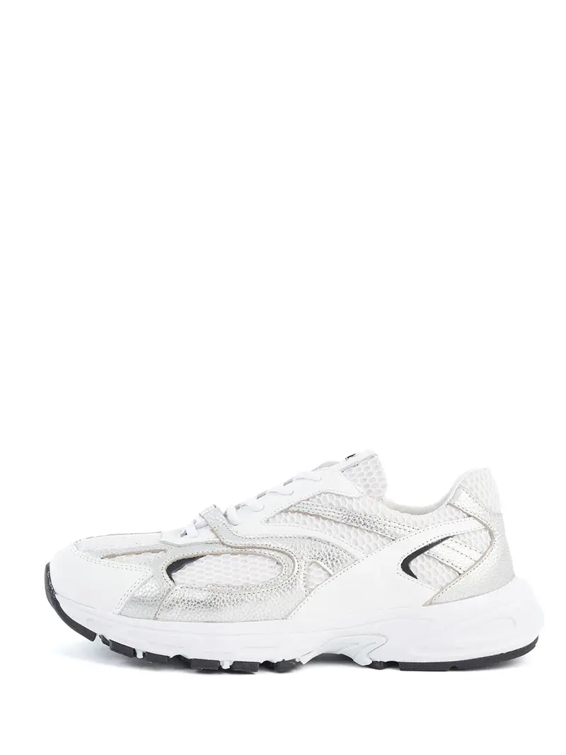 Novy Contemporary Sneaker In White And Metallic Silver 1