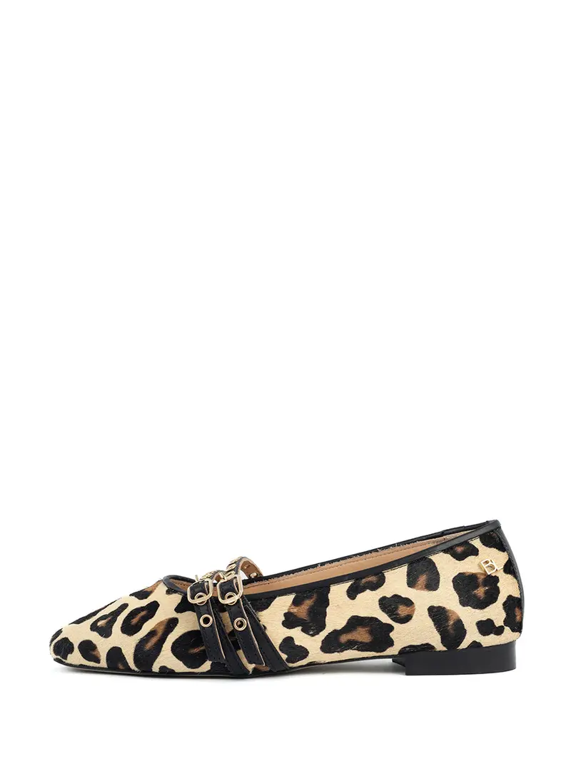Only Animal-Print Ballet Flat In Black And Leopard 1