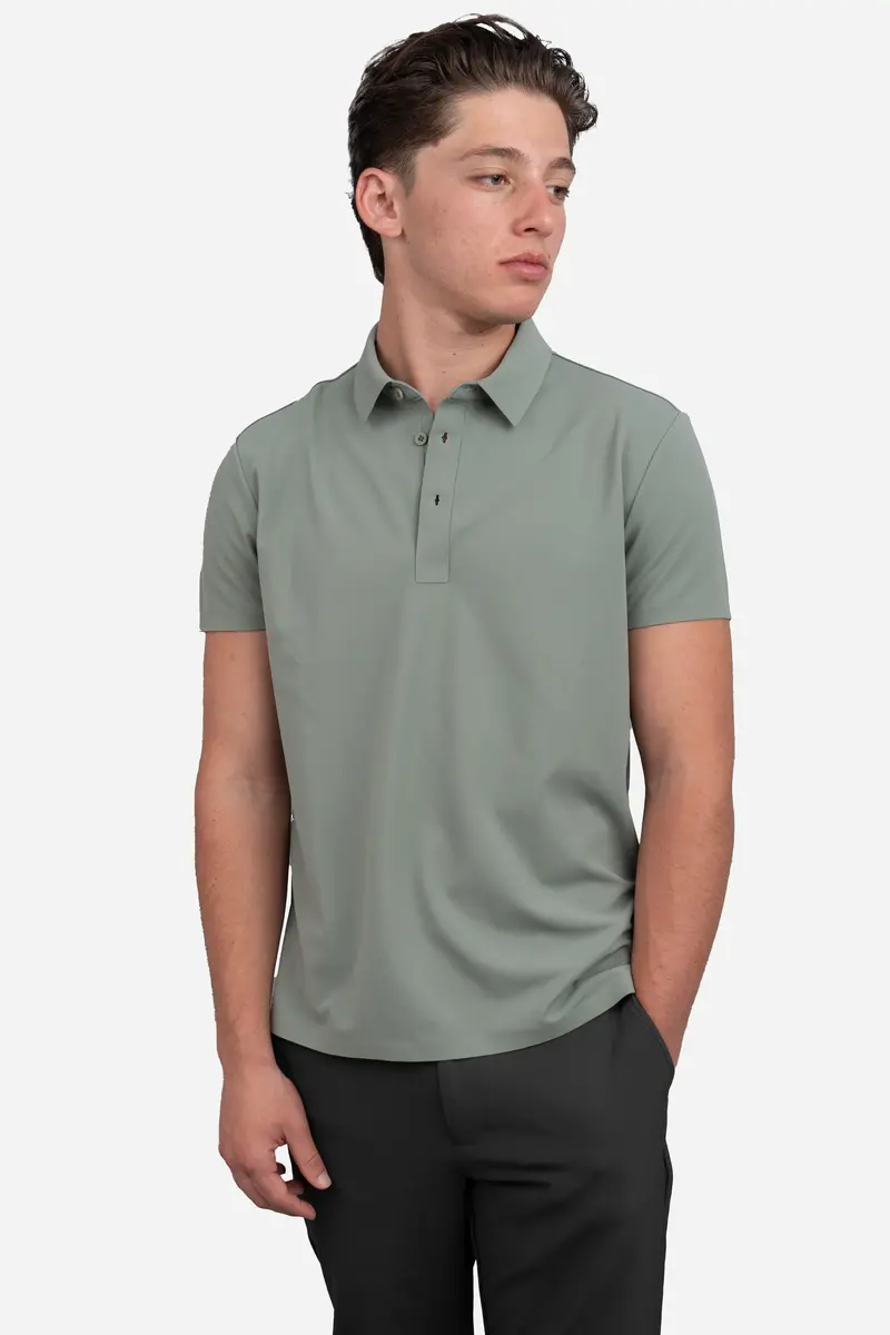 Performance Tech Polo In Green Tea 1