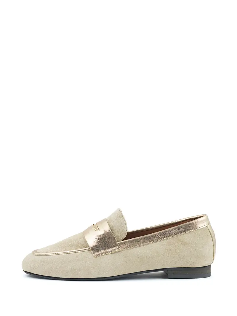 Pip Beige And Gold Loafer Shoes 1