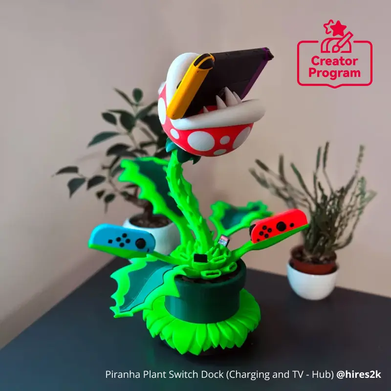 Piranha Plant-Themed Switch Dock: Charging Hub + Tv Controller Combo 1