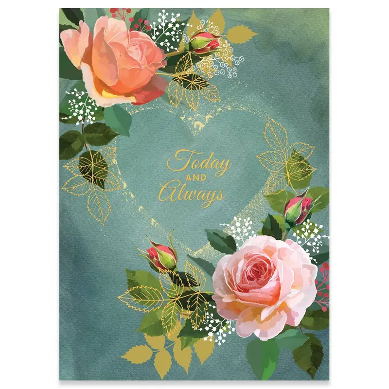 Rose Heart Design Wedding Invitation Card 1