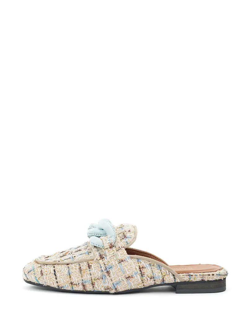 Sammy Blue Tweed Mules 1