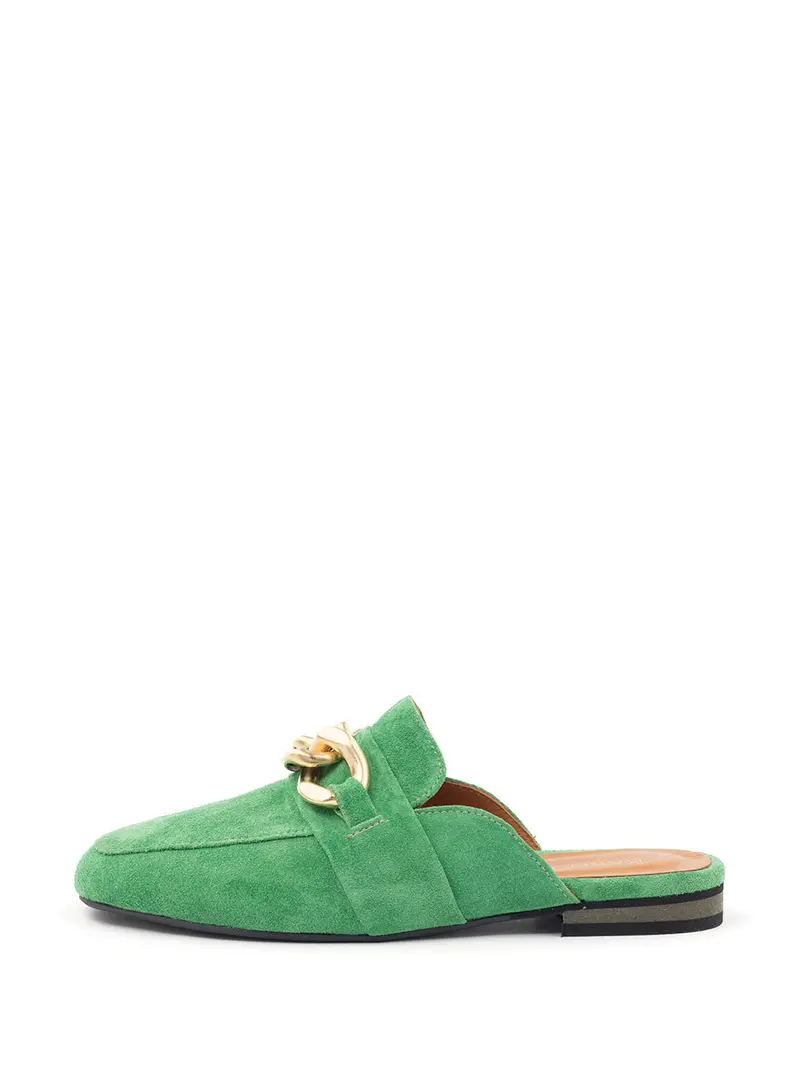 Sammy Bottle Green Slip-On Mule Shoes 1