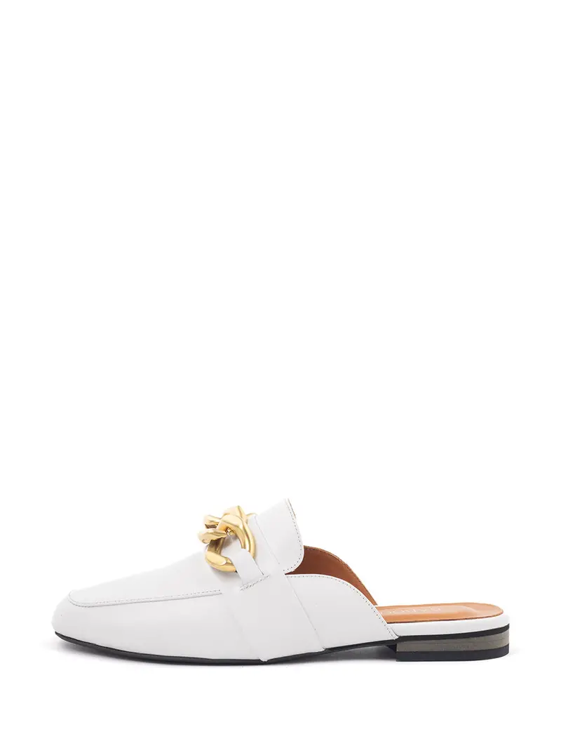 Sammy White Slip-On Mule Shoes 1