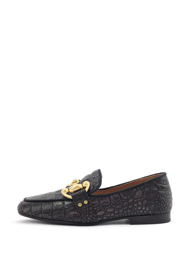 Sara Black Loafer Shoes For Women 1