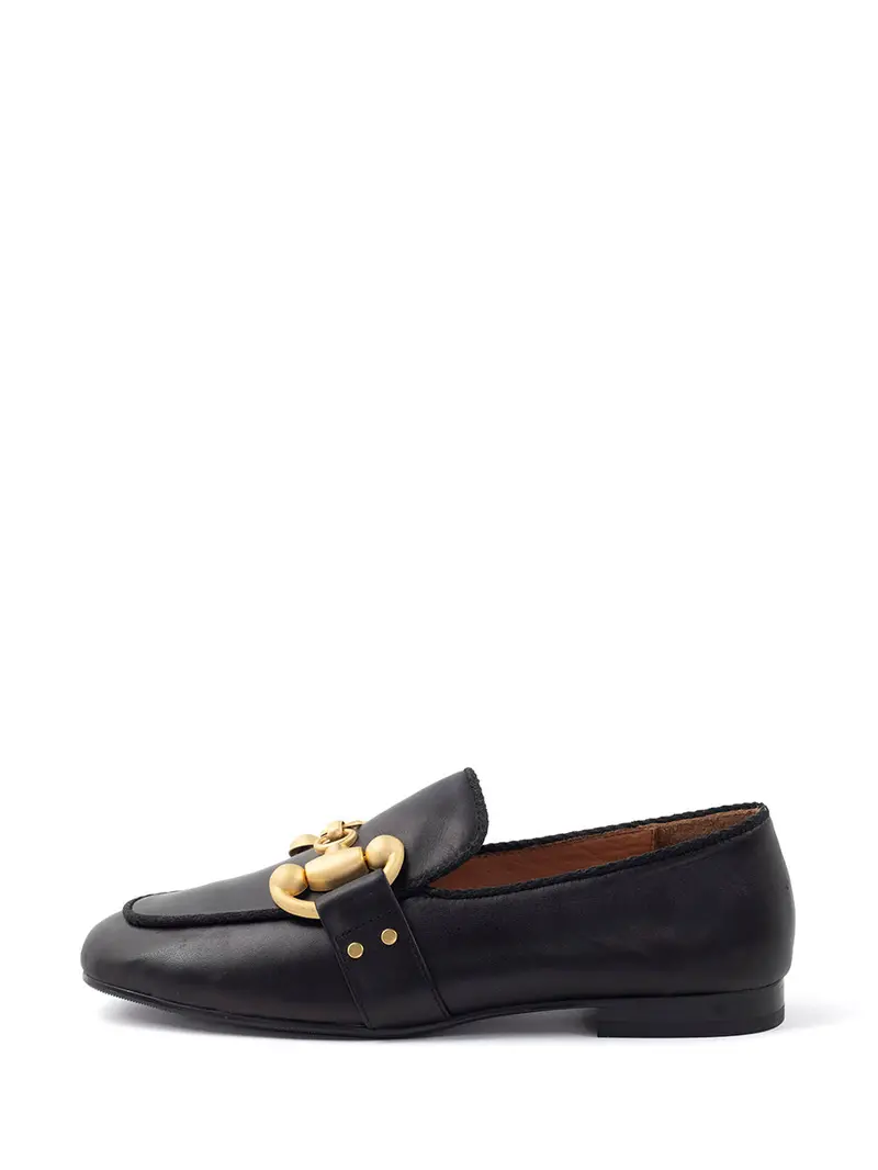 Sara Black Loafer Shoes For Women 1