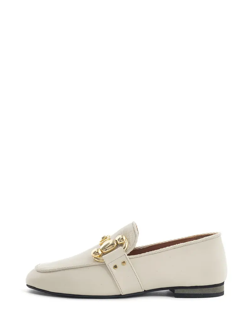 Sara Off-White Loafer Shoes 1