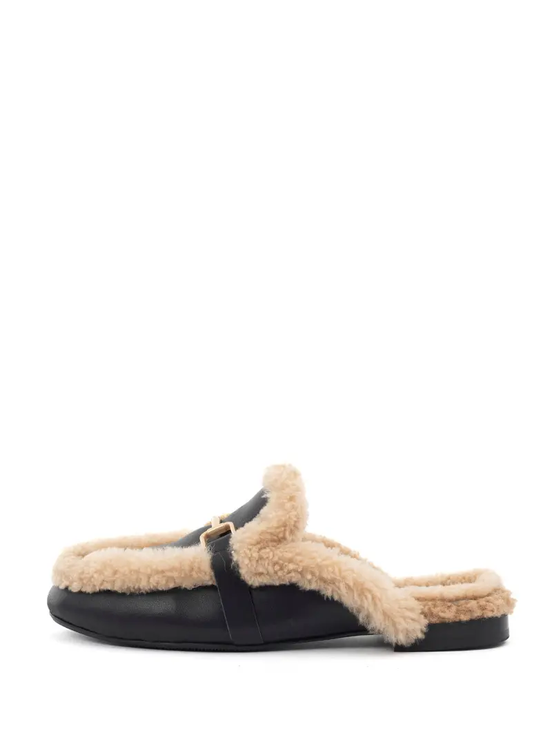 Semi Black Slip-On Mules 1