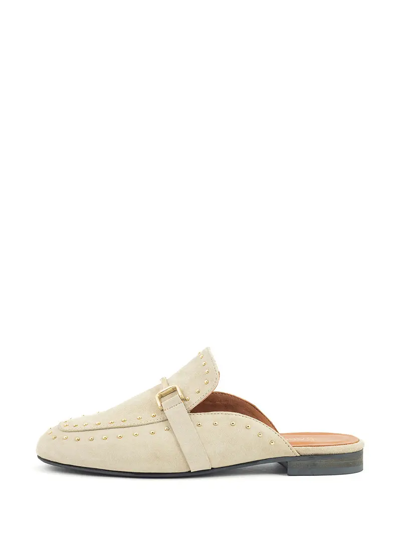 Silvia Beige Mule Shoes 1