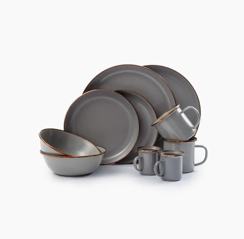 Slate Gray Enamelware Dining Collection 1