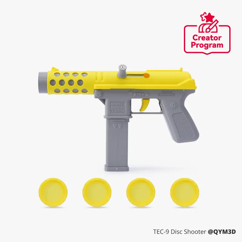 T-15 / Tec-9 Style Disc Launcher Toy For Stem Play And Physics Demonstrations 1