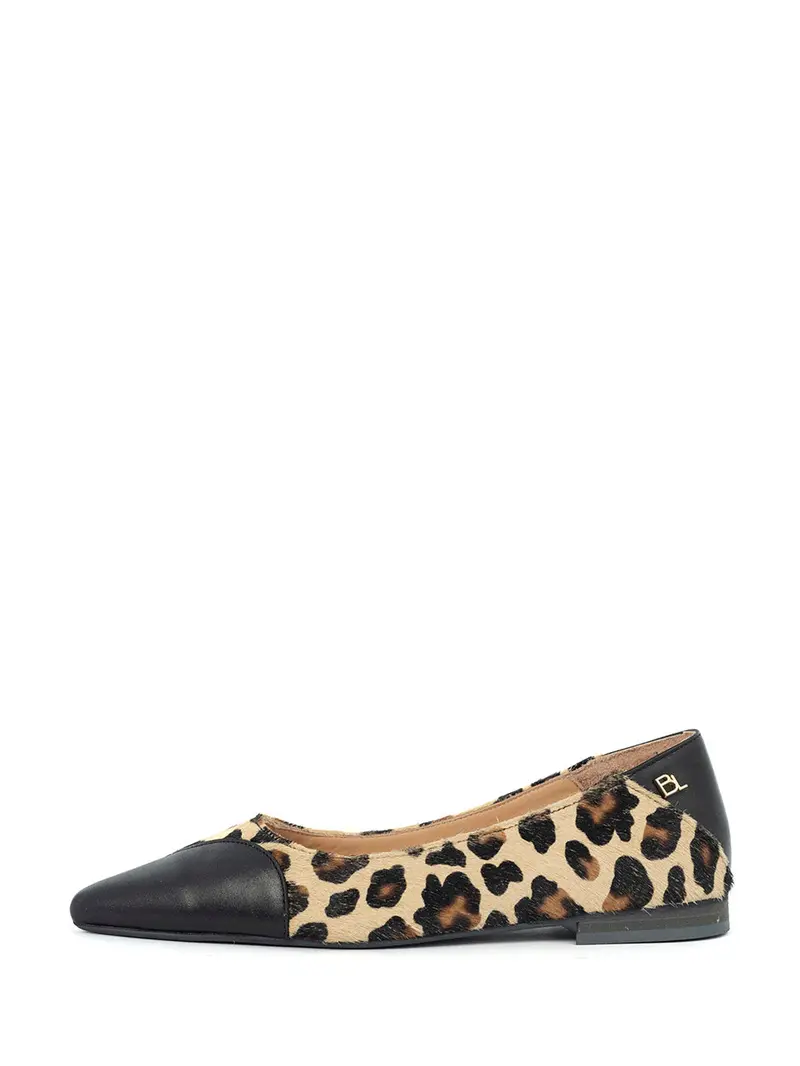 Tatum Black And Leopard Print Ballet Flats 1