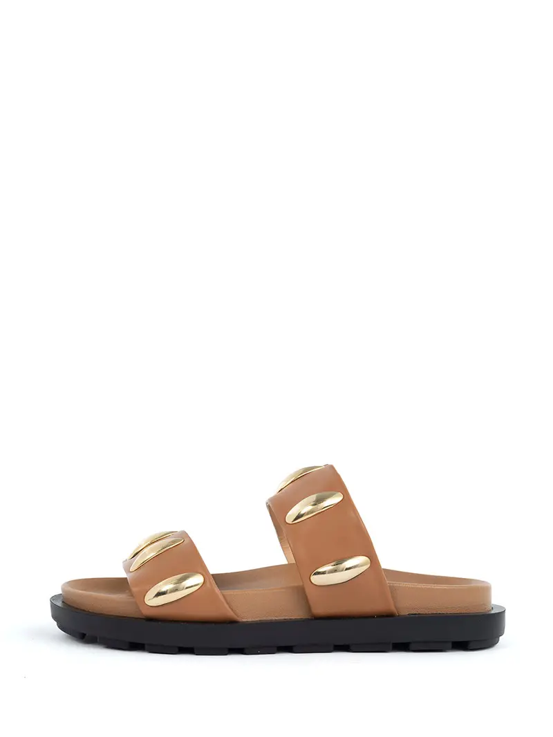 Trina Cognac Leather Slip-On Loafers 1
