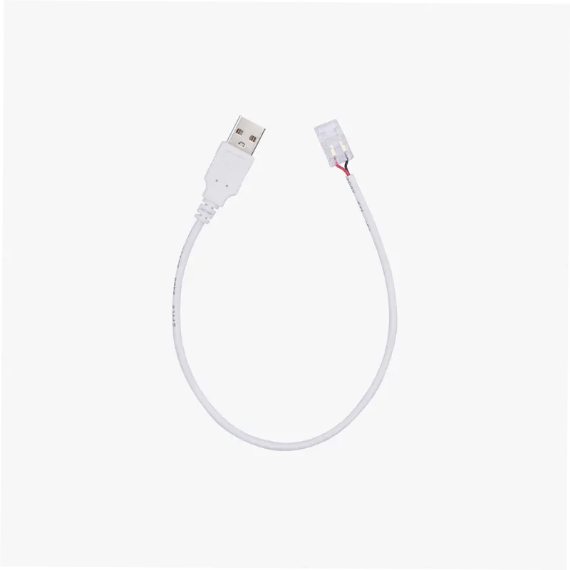 Usb-A To 8Mm 2-Pin Solderless Quick-Connect Cable For White Led Strips 1