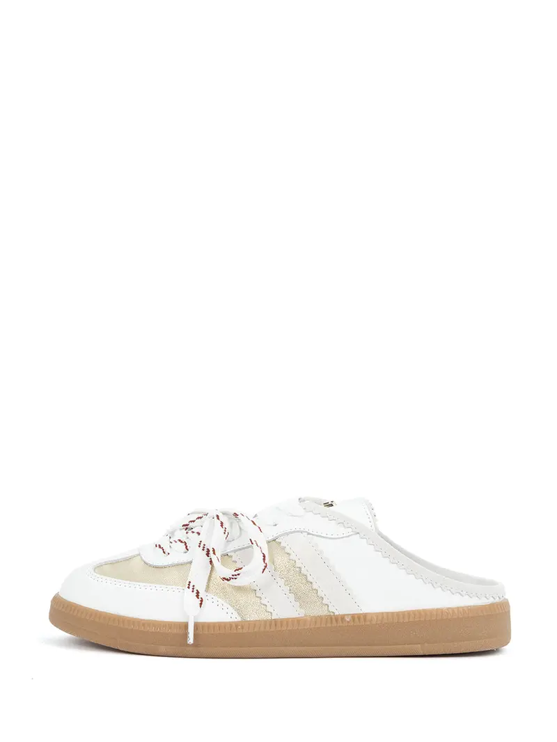 Vally White And Gold Sneakers 1