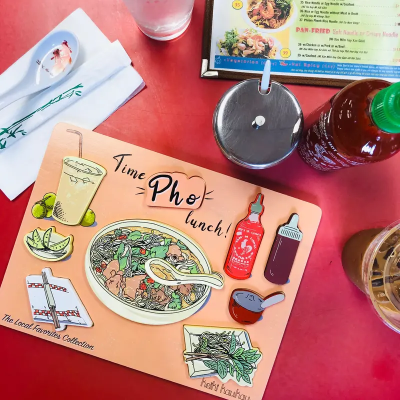 Vietnamese Pho Chunky Puzzle – Toddler-Friendly Food-Themed Wooden Puzzle 1