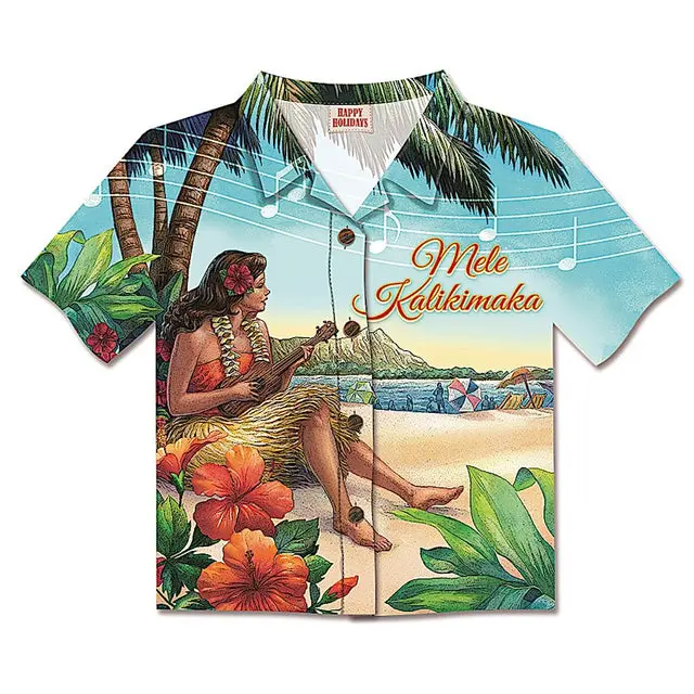 Vintage-Style Aloha Shirt Christmas Cards 1