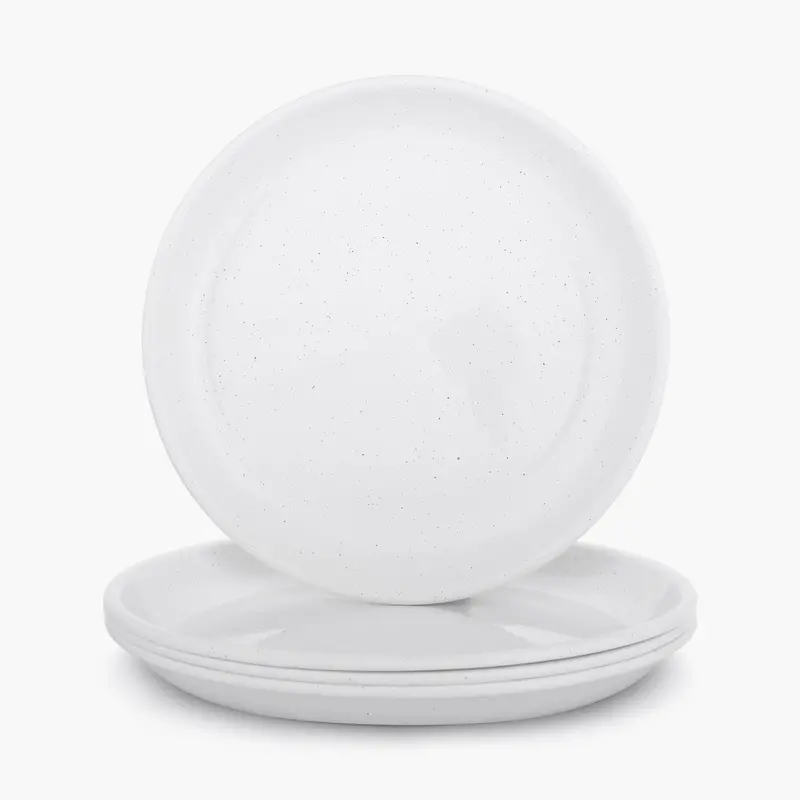 Vintage-Style Rolled Enamel Dinner Plate Collection 1