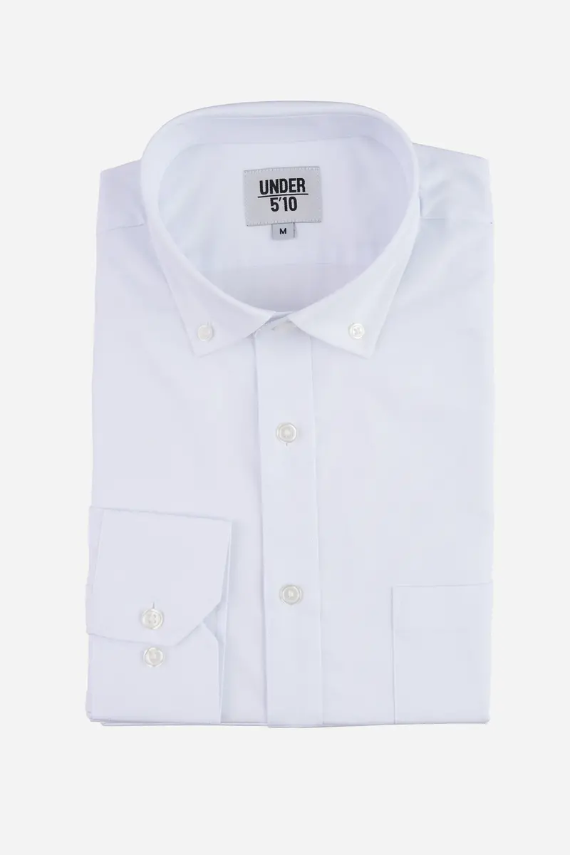 White Stretch Oxford Button-Down Shirt 1