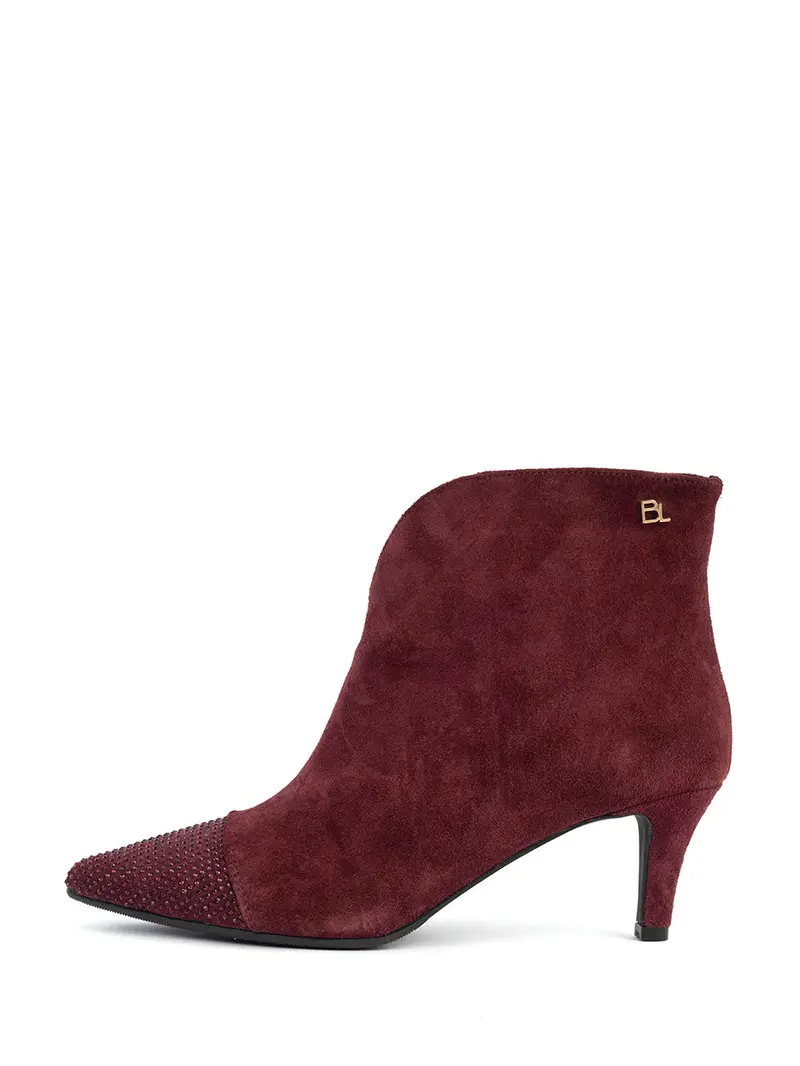 Zelia Premium Ankle Boot In Deep Burgundy 1