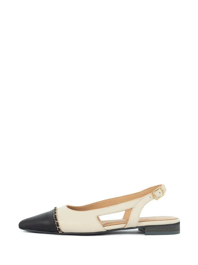 Zilly Black And Off-White Slingback Pumps 1