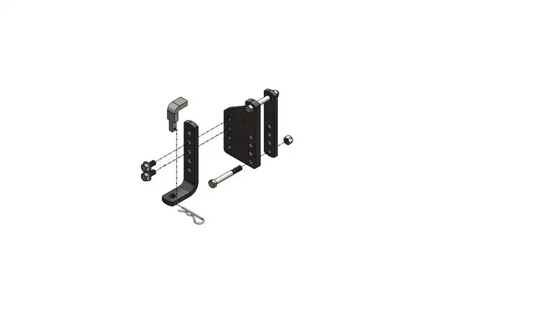 Blue Ox Bxw4073 Trackpro Two-Point Hitch Accessory L-Bracket With Mounting Hardware 1