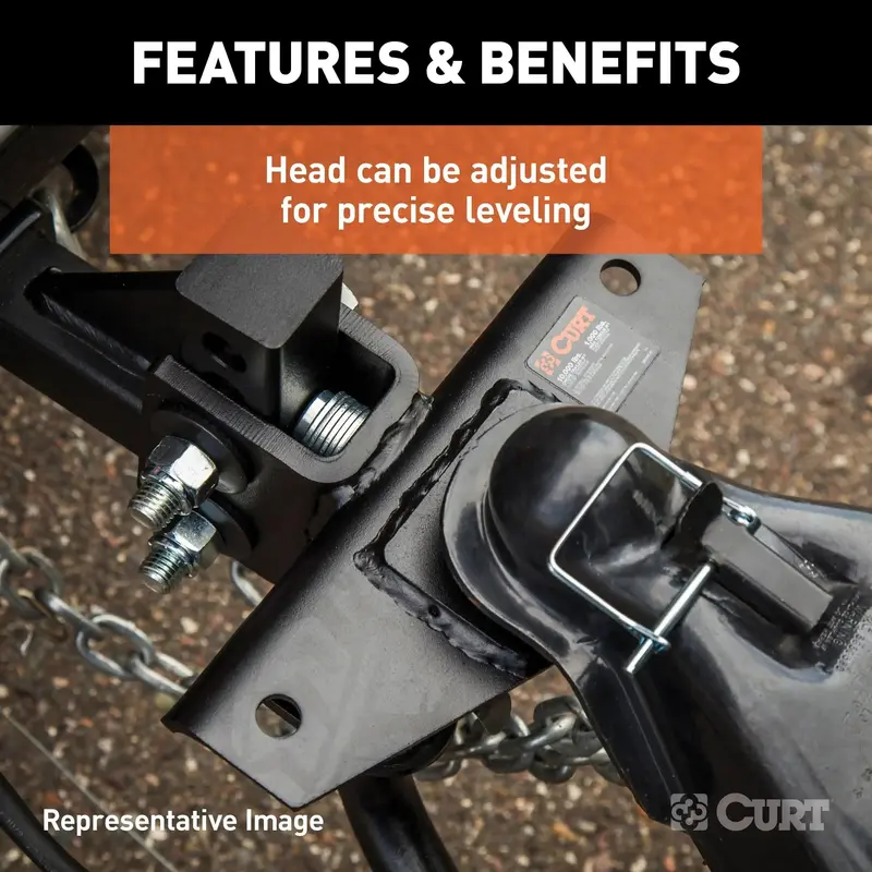 Curt 17050 Round-Bar Weight Distribution Hitch – 5,000–6,000 Lb Capacity With Self-Lubricating Design 1
