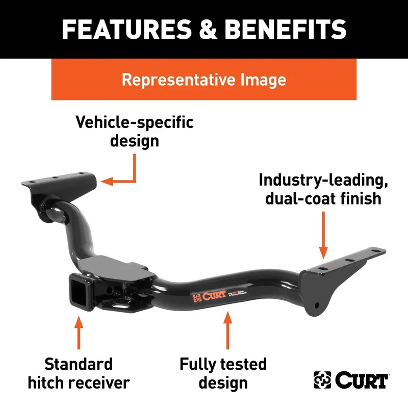 Curt Class 3 Trailer Hitch With 2-Inch Receiver For Compatible Kia Sportage Models 1