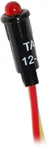 Led Indicator Light – Red, 11/64-Inch Diameter, 12Vdc Rated 1