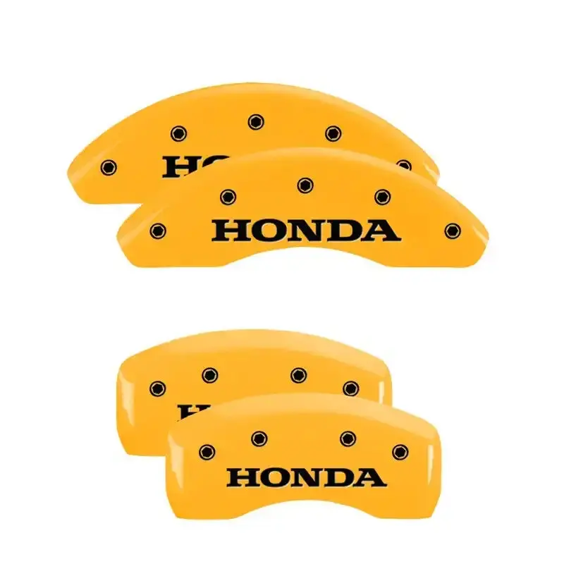 Mgp Engraved Brake Caliper Covers – Honda Front Logo & H-Logo Rear, Yellow Accent On Black 1