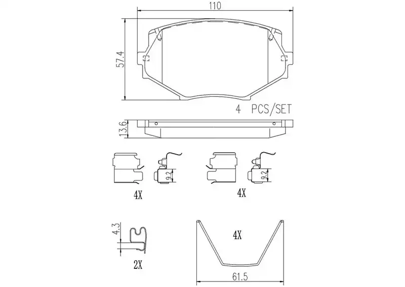 Premium Disc Brake Pad Set – Oem-Compatible Friction Material 1