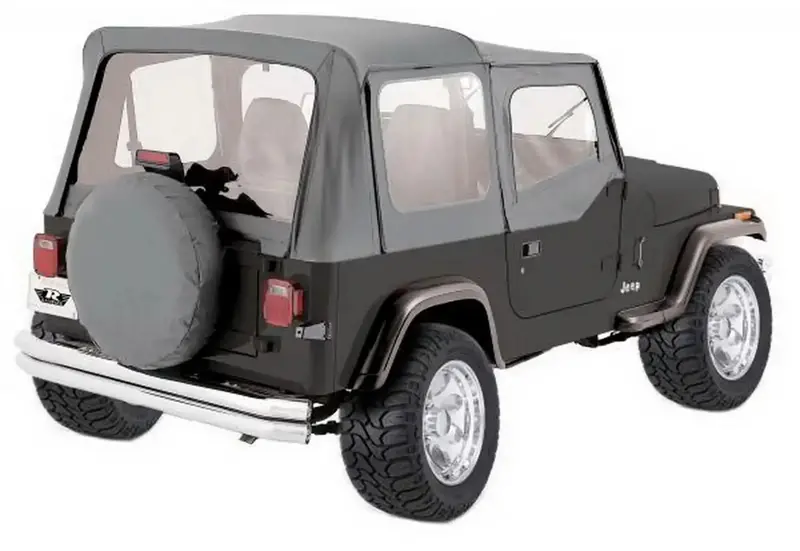 Rampage 68111 Gray Denim Soft Top Kit With Frame & Upper Door Hardware 1